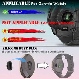 MTHGH Screen Protector for Garmin Instinct 2X Smartwatch [4 Pcs] + Anti-dust Plugs 5Pcs, Tempered Glass 9H Hardness Anti-Scratch Bubble Free Film Ultra-Thin Protective Cover