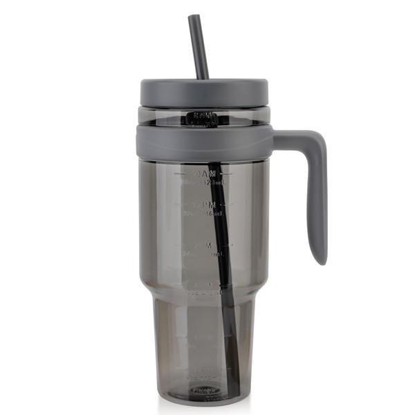 Cafezi 50 oz Tritan Plastic Tumbler with Handle and Straw
