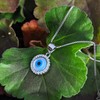M-CREATIONS Evil Eye Necklace 925 Sterling Silver Mother of Pearl