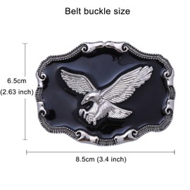 HUABOLA CALYN Belt Buckles for Men, Black Western Cowboy Eagle Custume Accessories, Vintage Rodeo Belt Buckles for Women