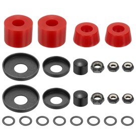 YELARXI Skateboard Bushings, Skateboard Truck Rebuild Long-Board Kit Bushings Washers Pivot Cups-Fitting for (Outdoor Skateboard Parts) 92A & PU & Red