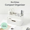 Blue Ginkgo Compact Desk Organizer – Small 5-Compartment, Half Drawer
