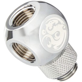 Bitspower G1/4" Q-Rotary Extender Fitting with Triple G1/4" Female Ports, Rotary, Black Sparkle
