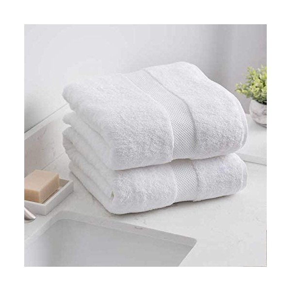 Charisma New Bath Sheet Bundle Set | 2 Luxury Bath Sheets 35" W X 70" L (White)