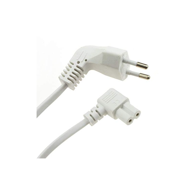 Right Angled 2-Pin Euro Plug to Figure of 8 C7