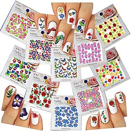 Nail Art Water Slide Tattoo Stickers Decals King Size Flowers