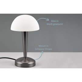 lightling Carina LED Table Lamp Metal Modern Light Indoor IP20 Switch Dimmer Function On/Off Touch Function Diameter 15 cm Height 26 cm 4.9 W Black Chrome