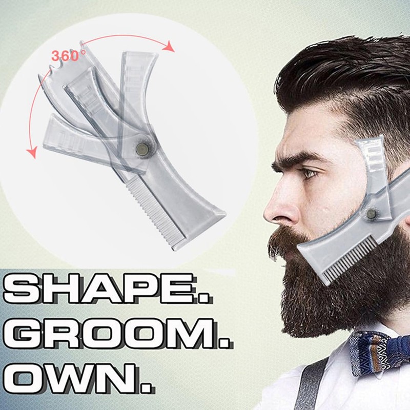 CATOR Beard Shaper Template Shaping Tool, Men's Beard Stencil, Transparent