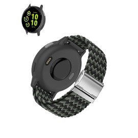 Compatible for Garmin Vivoactive 6 Health and Fitness GPS Smartwatch.WUNIKA Nylon Loop and Quick Release Elastic Band,Replacement Breathable Adjustable Sports Wristband,Black green