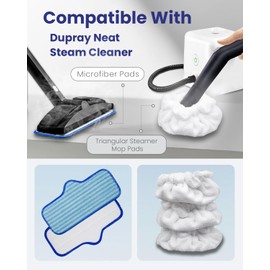 RunnoClean Steam Cleaner Accessories Compatible with Dupray Steam Cleaner, Triangle Microfiber Bonnet for Neat Steam Cleaner & Microfiber Pads, 3+3 Reusable Steamer Cloth Cover Cleaning Steam Mop Pads