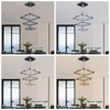 diisunbihuo Modern Crystal Chandeliers LED Square 3-Rings Chandelier Pendant Lights