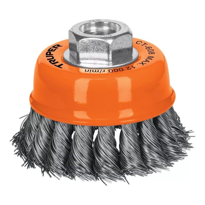 Truper Carda Copa, Alambre Trenzado Fino, 3' Esmeril Truper 14186