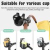 HoneTeek Stroller Cup Holder with Phone Holder, 2-in-1 Universal Cup
