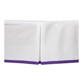 Bacati - Mix N Match White with Band at Bottom Crib Skirt (Purple)