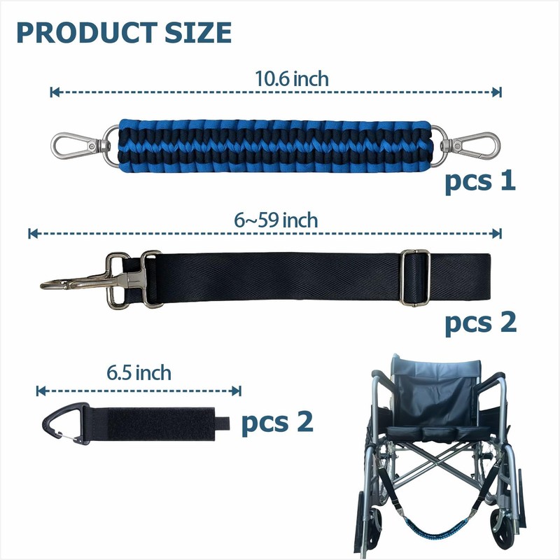 Adjustable Wheelchair Footrest Strap with Buckles – Universal Foot Sling