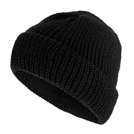tomBrook Costeau Schipper Hat Wool Hat Knitted Hat Unisex Beanie Wool Winter Hat for Men and Women Made of 100% Virgin Wool, black