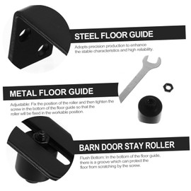 TEHAUX Sliding Door Floor Guide Swing Stop for Barn Doors Prevents Door Rolling Off The Rail Fits All Thicknesses Quiet Operation Hardware