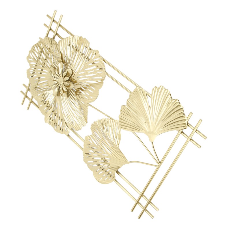 Ginkgo Leaf Wall Hanging Decor Metal Iron 3D Golden Ginkgo