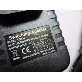 Replacement for UK 12V Mains AC-DC Adaptor Power Supply for PicoPix Pocket Projector PPX3410