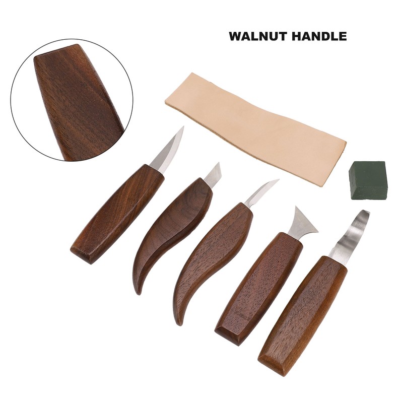 Walnut Wood Carving Knife Non Slip Comfortable Wood Carving Whittling