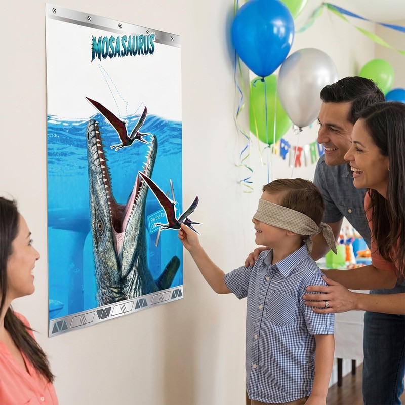 Mosasaurus Pin the Tail Party Game - Dinosaur Pin Game