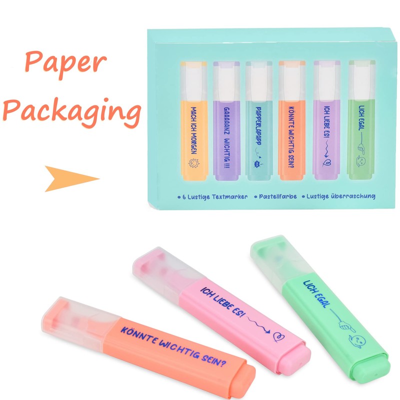 Funny Highlighters, 6 Pack Pastel Highlighters, Creative Gift for Friends,