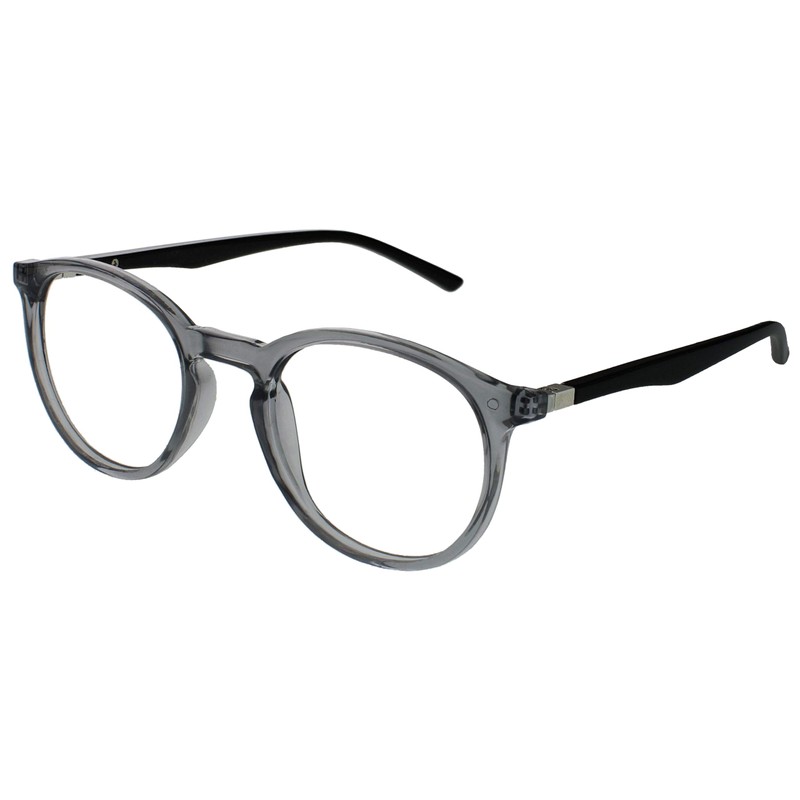 OPULIZE Met MM60-7 -2.50 Binocularity Slim Round Frame Transparent Grey