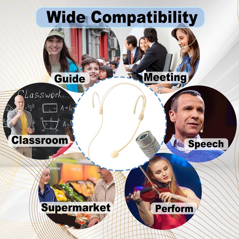 MICMXMO Unique Microphone with Headband Compatible with Audio-Technica Wireless Transmitter