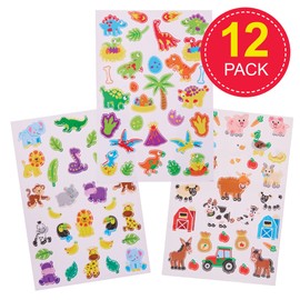 Baker Ross FX749 Mini Party Sticker Sheets - Pack of 12 Sheets, Stickers for Kids Arts and Crafts