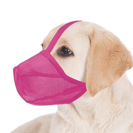 Miavers Dog Muzzle, Soft Mesh Covered Muzzles for Small, Medium, Large and X-Large Dogs, Muzzle with Adjustable Straps, Prevent Barking, Biting, and Accidental Ingestion (Medium,Pink)