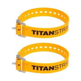 Titan Industrial Straps – Strong & Simple Tie-Downs for Construction (Welders, DIY Home) & 1st Responders – 3 Year Warranty, Batch Tested – 70 lb. Working Load, 20" Length, School Bus Yellow, 2-Pack