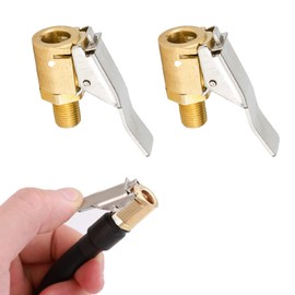 LIAMGUS 2 pcs tyre valve, Tire Air Chucks, Tire Air Chuck with Clip Adapter, Brass Tyre Valve Air Pump Clip, Open End Car Truck Tyre Tire Inflator Valve Connector for Car Truck (8mm)