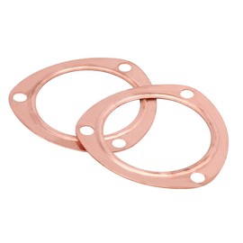 Headerbs Exhaust Collector Gaskets, 2 Pieces 3 Inch Copper Header Exhaust Collector Gaskets Reusable for BBC 302 350 454 383