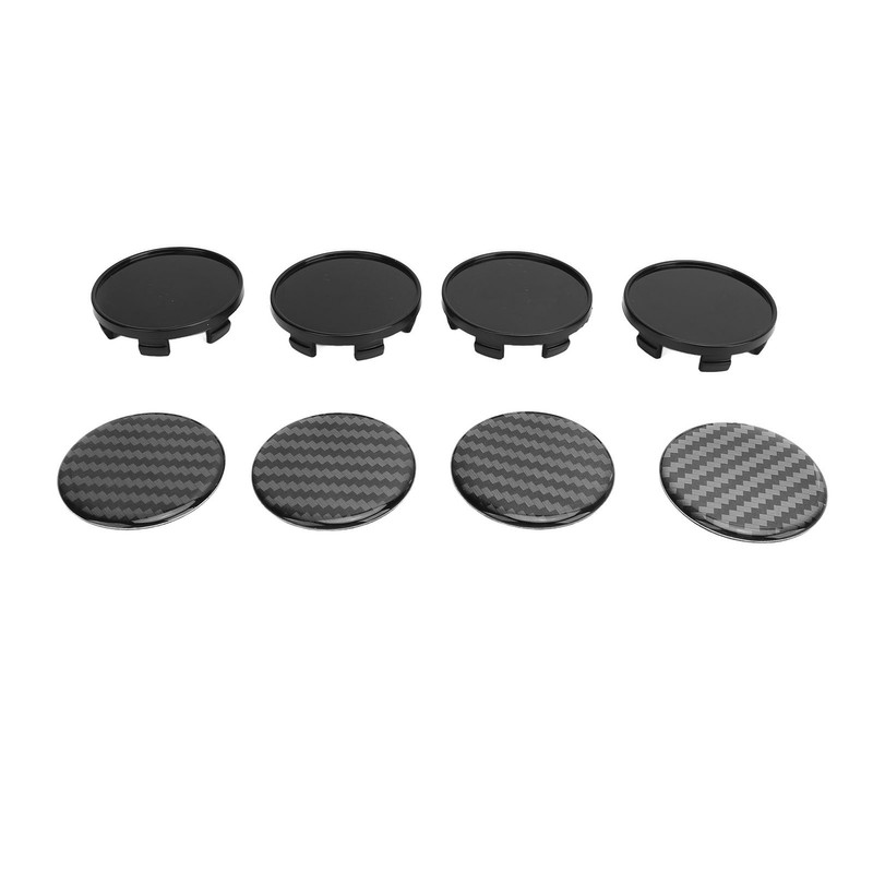 4pcs Wheel Center Caps Plastic Universal Carbon Fiber Style Center