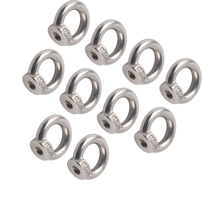 10Pcs Lifting Eye Nut Stainless Steel Ring Shape Fastener Tools