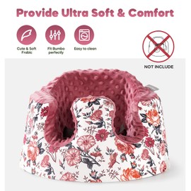 Seat Cover Compatible with Bumbo and Nuby Seat, Booster Seats Accessories, Soft Breathable Cover for Baby Girl Boy, Cover Only
