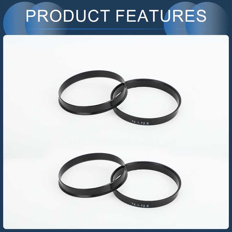 INFINAUTO Hub Centric Rings,72.6mm ID 74.1mm OD Car Wheel Hubrings