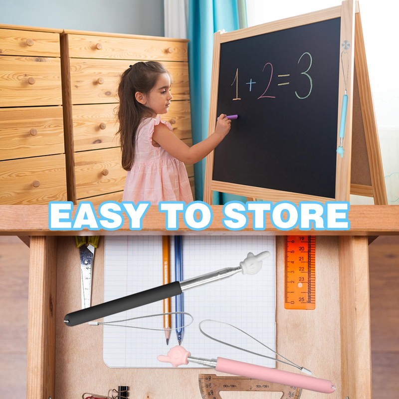 3 Pieces Teacher Pointer Finger, Telescopic Pointer Rod, Hand Hand