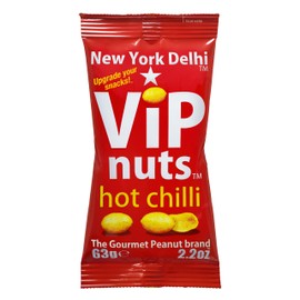 ViPnuts, Hot Chilli Flavoured Peanuts, Vegan, Gluten Free, High Protein. 63g Pack