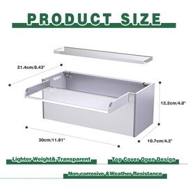 Pool Fountain, LONGRUNNEW Transparent Acrylic Pool Waterfall Spillway, 11.8 Inches Pool Water Feature for Garden Patio, Backyard Koi Pond Decor