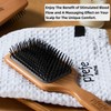 pfefe Wooden Paddle Hair Brush - Square Detangling Reducing Breakage