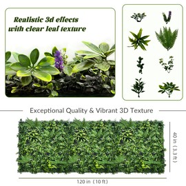 DOPGIB Artificial Green Boxwood Grass Wall Roll: 40"x120"(33.5 SQFT) UV Protected Ivy Privacy Hedge Fence Screen for Chain Link Fences Panel Indoor,Outdoor Patio Balcony & Garden