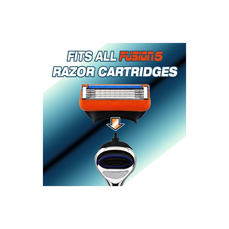 5-Edge schwarzer Rasierer für Männer beim Rasieren