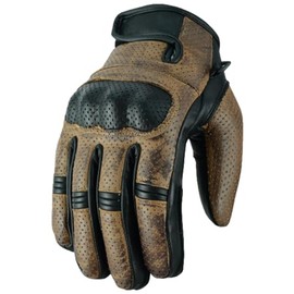 Men's Vintage Motorcycle Gloves - Genuine Cowhide Leather - Retro Chopper Style - Protectors & Breathable, Summer Motorcycle Gloves