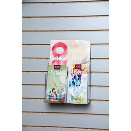 Clear-Ad - LHF-Z82 - Acrylic 2 Tier Brochure Holder Organizer 8.5 x 11 with Z-bar for Slatwall Displays - Plastic Stand for Posters, Leaflets, Magazines, Envelopes, Flyers, Pamphlets (Pack of 1)