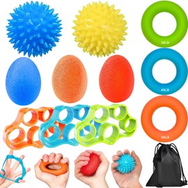 Mockotta Fingertrainer Handtrainer Ball Set,Handtrainer Fingertrainer,Fingerkrafttrainer,11 Stück Handtrainer Fingertrainer Handtrainer Ball Weich,Griffkraft Trainer,Arthrose Training,Lindert Stress