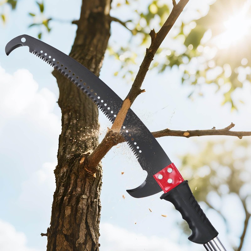 VEVOR Manual Pole Saw, 3.87-27 ft Extendable Pole Tree Pruner,