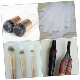 Mikinona 100pcs Makeup Brush Mesh Cover Set Expandable Mesh Protective Sleeve for