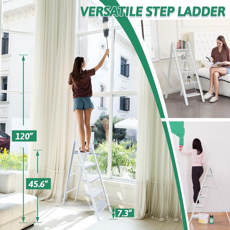 OOSOFITT Step Ladder 5 Step Folding,Heavy Duty 330 Lbs Load