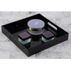 Glossy Black Sturdy Acrylic Serving Tray with Handles-12x12Inch-Serving Coffee,Appetizer,Breakfast,Butler-Kitchen Countertop